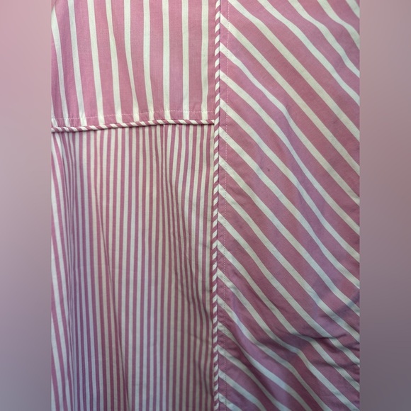 GANNI Pink Striped Organic Cotton Oversized Shirt S/M - Picture 11 of 11